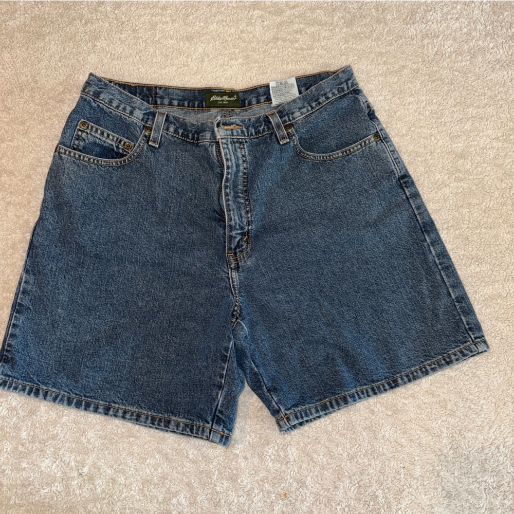 Eddie Bauer Dark Blue Boyfriend Denim Shorts Size 12